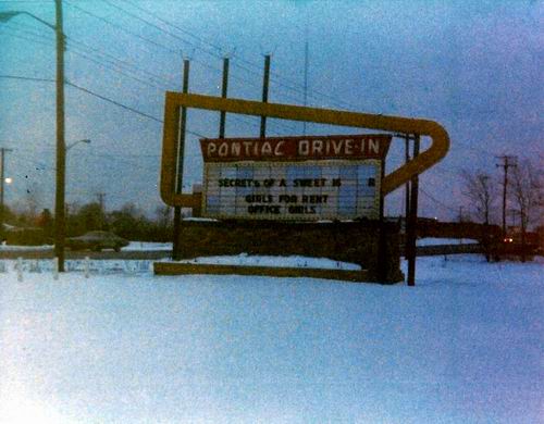 Pontiac Drive-In Theatre - Marquee 1976 From Greg Mcglone (newer photo)
